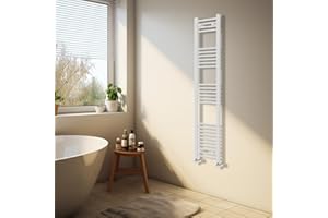 NRG White Heated Towel Rail Curved Designer Bathroom Radiator - 1600×300mm
