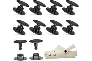 HLMYER 10 Pcs Plastic Rivets,Black Strap Rivets,16mm*14mm*10mm Push in Screw Rivet Black for Shoes,Hole Plastic Push in Rivets Fastener for Any Shoes with Holes,Boots,Wristband Accessories