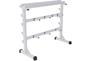 GORILLA SPORTS® Support Halteres - pour Haltères, Dumbbell, Disque 30/31 mm, Max 400 kg - Rack Rangement, Support Poids Musculation, Equipement Musculation, Fitness Materiel, Sport