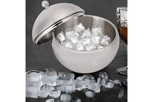 2L Ice Bucket with Lid, Ice Container for Ice Cubes, Stainless Steel Container with Lid, Ice Cube Tray, Stainless Steel Ice Cube Box for Party, Bar, Ice Bucket Gift Ideas for Men