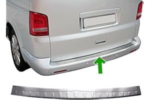 MCPERFORMANCE Protector Parachoques Trasero válido para VW T6 MULTIVAN CARAVELLE TRANSPORTER | desde 2015 Acero Inoxidable CROMADO Proteccion para Borde del Maletero De Carga