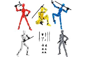 Cartlant 5 Stück T13 Action Figures, Montage Abgeschlossen T 13 Action Figuren, T13 Actionfiguren Titan T13 Figur Dummy 13 Lucky 13 Robot 3D Printed Actionfigur Satz Desktop Dekorationen, 5 Farben