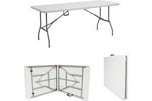 ZEWOOL Janoon 5FT Folding Trestle Table for Indoor Outdoor Catering,Camping and Picnic Party