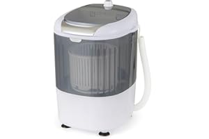 COSTWAY Portable Washing Machine, 2 in 1 Mini Single Tub Washer Spin Dryer with Timing Function, Compact Wash Machines for Flats, Dorm, RV, Camping (Grey)