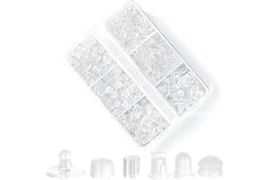 CATOR 550 Pezzi Ferma Orecchini in Silicone, Chiusure per Orecchini in 6 Stili Diversi Sicurezza Orecchino Schiene Tappi a Forma di Gomma Metallo Plastica Orecchini Chiusura Stopper (set in Silicone)