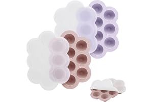 Panda Ear 2-pack silikon barnmat frysbricka med lock – 10-hålighet avvänjningskrukor för puréer, bröstmjölk och partimatlagning – enkel frigöring, BPA-fri, stapelbar behållare (rosa och
