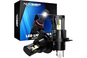 NOVSIGHT H4 LED Headlight Bulbs Hi/Lo Beam 55W/Pair 10000LM 6000K Car Replacement Lights of Halogen and Xenon Kit 2 Lamps