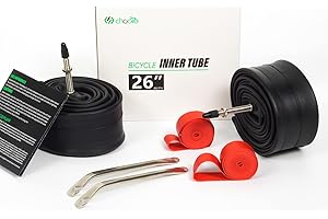 CNCLOL CNC Camera d'aria MTB 26/27.5/29，Camera d'aria bicicletta 26/27.5/29 Presta/Schrader Valvola 1.75/2.125,1.95/2.125,2.125/2.40，Nero