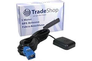 Trade-Shop Magnetische GPS-Antenne mit Fakra-Anschluss Stecker 5 Meter Kabel Adapter Magnetfuß für Mercedes Command APS W211 (E-Klasse), APS 50 W209 (CLK-Klasse), NTG 1, NTG 2, NTG 2.5, NTG 3, NTG 4