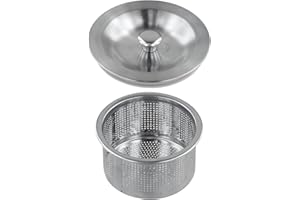 ZIYONIX Universale Setaccio e Tappo Combo per Lavello da Cucina, Tappo per Lavello in acciaio inox anticorrosione antiruggine Resistente alle alte temperature, Diametro coperchio 8.8cm e Diametro filtro 6.7cm