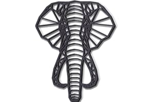 KUINEA Elefant Wanddeko I Wanddeko Holz [Farbe Anthrazit] Wand Deko I Deko I Wanddekoration für Zuhause, Büro, Schlafzimmer, Wohnzimmer und Küche I Wanddeko Wohnzimmer I Wandbild I Wandbilder