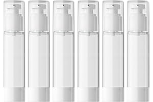 LONGWAY 6 STÜCKE 50ml Airless Pumpspender Leer,Creme Spender reiseflaschen zum befüllen，Pumpflasche，Nachfüllbar Vakuum Kosmetikbehälter，Leer Lotion Pumpflasche für Reise Home Verwendung