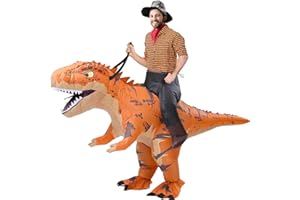 Rafalacy Inflatable Dinosaur Costumes Adult Size T-REX Ride on Halloween Costume Funny Dino Blow up Costume