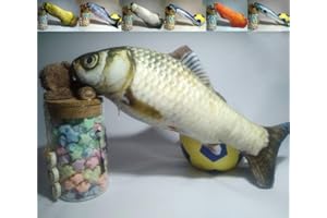 Maibar Catnip Fish Toy Cat Kicker Toys Cat Kicking Fish Cat Toy 3D Interactive Plush Crazy Cat Mint Toys for Indoor Cats with Zipper (30cm, Carassius auratus)
