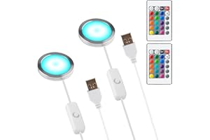 Howarx 2 Set 3D Printer LED Lamp Kit 001 V3.0 with RGB Color, Compatible with Bambu lab A1/A1mini/P1S/P1P/X1C/H2D Makerworld Maker's Supply Hardware kit 5V USB Powered, RGB Color Adjustable