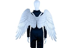 Hilai Halloween Decration,chöne Engelsflügel Fee Flügel Kostüm 3D Engels-Flüge Cosplay Zubehör für Halloween-Weihnachtsfest Weiß