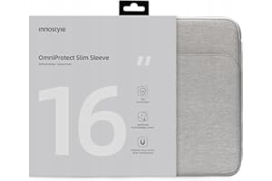 INNOSTYLE Torba Na Laptopa 15,6 16 cali, Wodoodporna, Lekka, Wytrzymała, OmniProtect Slim Szara, Kompatybilna z MacBook Pro/Air, HP ProBook, Dell Inspiron, Yoga, ASUS, Idealna do Pracy i Podróży