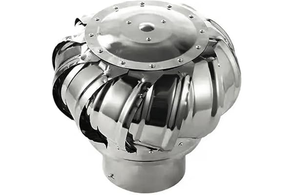 Roterande Skorstenshuv 100 110 150 160 200 250 mm, Turbinfläkt i Rostfritt Stål för Hem med Effektivt Luftflöde, Lättmonterat Takfrånluftsskydd, Hållbart(110 mm)
