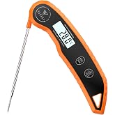 DOQAUS Kitchen Thermometer with Backlit Display (Orange) | Accuracy &plusmn;0.41&deg;F, Instant Read 3s, Calibrable, Memory Temp. Max./M