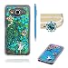 Produktbild Für Samsung Galaxy J5 2015 SM-J500FN Hülle,SKYXD Glitzer Flüssig Wasser Kreativ Design Weiche Silikon Gel Gummi [Nicht Hard Case] Brillianter Leichtes Glatt Schutzhülle mit [Handyanhänger + Eingabestifte] Handy Tasche Hülle Etui für Samsung Galaxy J5 2015 SM-J500FN Soft Shine Bling Glitter Liquid Water Folie Case Back Cover With Touch Pen Dust Plug - Blau Treibsand Sparkle DIY Engel
