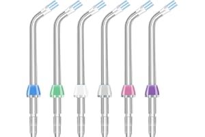 RAXSEG Flosser Replacement Tips for Waterpik Water Flosser,Plaque Seeker Replacement Tips Compatible with Waterpik Water Flossers and Other Brand Oral Irrigators, Plaque Remove Brisles Tips(6-Pack)