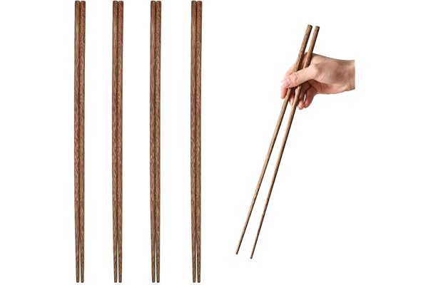 EQLEF Matlagning ätpinnar, 4 par långa kinesiska ätpinnar 38 cm/14,9 tum