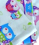 Babymajawelt® Molton Tücher 70/80cm , Wickelunterlage, Spucktuch, Babydecke- Eulen- 3Pack Limited - 2