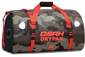 BORLENI Torba motocyklowa, wodoszczelna torba podróżna, rolka siodełka, torba odblaskowa, do jazdy na motocyklu, wędrówek, jazdy na rowerze, podróży, na kemping, do aktywności na świeżym powietrzu, Kayaking 40 l,Kamuflaż