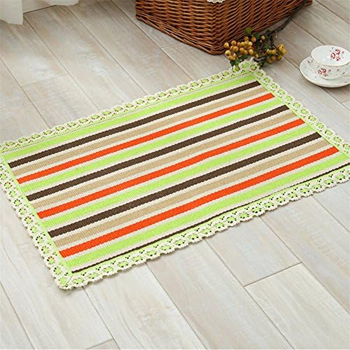 Hand-woven mat colorful striped door mat kitchen mat bathroom thick pads absorbent anti-skid mats 23 x 35 inch approx