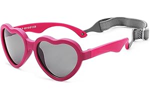 COASION Baby Sunglasses Polarized Rubber UV Protection with Strap Heart Shape Sun Glasses for Boys Girls Kids Ages 0-24 Months