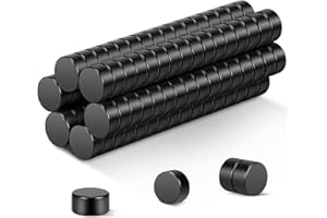 Wukong 100 Pièce Noirs Aimants en Néodyme, 5x3mm Petits Aimant Frigo Mini Aimant Fort pour Tableau Blanc, Réfrigérateur, Artisanat, Tableau Magnétique et Projet de Bricolage