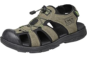 vejtmcc Sandalias de piel para hombre, sandalias de senderismo, sandalias de trekking, zapatos de senderismo, zapatos para hombre, deportes al aire libre, pescadores de agua, transpirables, sandalias