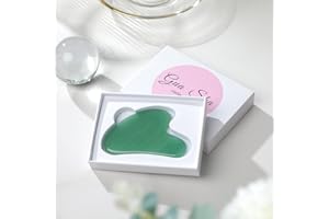 PRETTIVO Jade Gua Sha Stein, Natürlicher Jade Massageroller, Gua Sha Stein - Gesicht Massager Für Augenschwellungen Hautstraffung von Gesicht