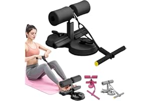 GENERIC Dispositivo ausiliario per l'allenamento degli addominali con doppia ventosa, attrezzatura per addominali regolabile su 3 livelli, barra per addominali per allenamento addominale e grasso addominale