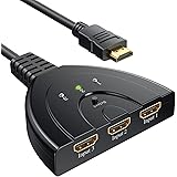 GANA HDMI Switch Sdoppiatore HDMI Splitter - (3 in 1 out) Supporta HD/1080p/3D, Switch HDMI per HDTV, Xbox, PS3, PS4, Apple T