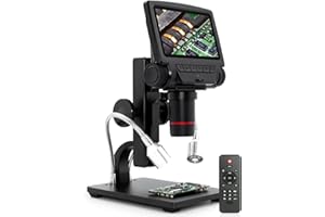 LINKMICRO LM301 5" HDMI Digital Microscope for Adults, 260X Soldering Microscope Camera with IPS Screen, 1080P, UV Filter, for PCB Electronic Repair SMT SMD, Windows Compatible