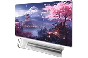 TCGMAT MTG Playmat – rutschfeste Rückseite, ideal für Kartenspiel-Enthusiasten, TCG-Spielmatte (Cherry Blossom Rain-No Deck)
