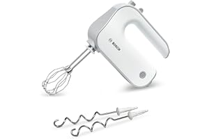 Elvisp Styline 500 Watt Vit - 5 hastigheter - Ergonomiskt handtag - Låg vikt - Enkel att använda - Sladdlängd 1,4 m - Inklusive vispar och 2 kraftfulla degkrokar - MFQ4030
