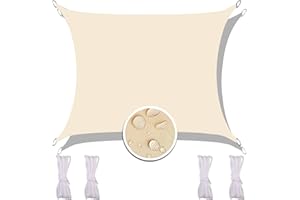 REDFIRE Toile Solaire Voile d'ombrage 3X6M, Resistant aua Taches Voile Imperméable pour Pergola Extérieure Tissu Oxford avec Corde de Fixation Facile à Nettoyer pour Jardin Beige