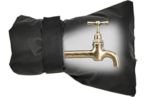 Qiuyan Outside Tap Cover for Winter Thickened Outdoor Faucet Protector Large Insulated Outdoor Faucet Cover from Freezing Bursting Waterproof Thermal Tap Jacket (Black)