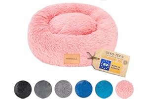 MIMIKO Pets - Cuccia Cane & Gatto | M (45 cm) Rosa | Cuccia Pelosa per Cani Lavabile a forma Ciambella | Cuccia Cane Interno, Cuccia Gatto Interno, Cuscino Gatto, Cucce per Cani da Interno