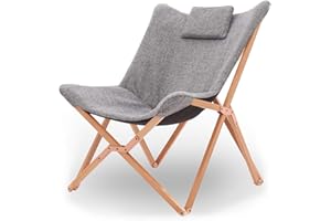 Suhu Silla Sillas Playa de Jardin Plegables Camping Playa Butterfly Sillón Reclinable Nordica Exterior Terraza Acolchado Interior y Exterior Design Moderno Relax Gris Claro