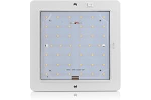 Baceyong Candeeiro LED para Autocaravana, Luz de techo cuadrado de, LED de 12V con ahorro de energía para autocaravana 9W para caravana, autocaravana, vehículo recreativo, bote, luz blanca