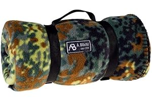 A.BLÖCHL AB US Army Style Fleecedecke für Camping oder Picknick (200 x 140 cm/Flecktarn)