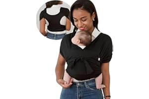 XPEX 1 Stück Tragetuch Baby Neugeboren – Verstellbare Babytrage,Atmungsaktives Tragetuch für Hände Frei – Einfach Anzulegender Ring Sling Rückentuch,Babyzubehör(Schwarz)