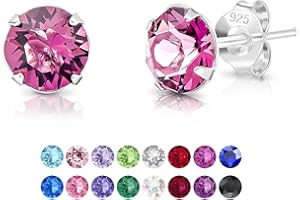 DTPsilver® Srebrne kolczyki damskie - Swarovski - Kolczyki - Srebrne kolczyki męskie - Swarovski Women - Srebrne kolczyki - Srebrne kolczyki damskie w uchu - Średnica: 6 mm