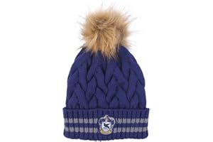 Harry Potter Gorro, Gorro Invierno para Niños Adolescentes y Adultos, Gorro Hogwarts, Gorro Pom Pom Ravenclaw, Accesorios de Invierno | Azul