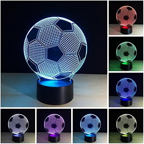 3D Illusion Night Light, 7 Colors Change Touch LED Lamp for Children Birthday Gift(Football)