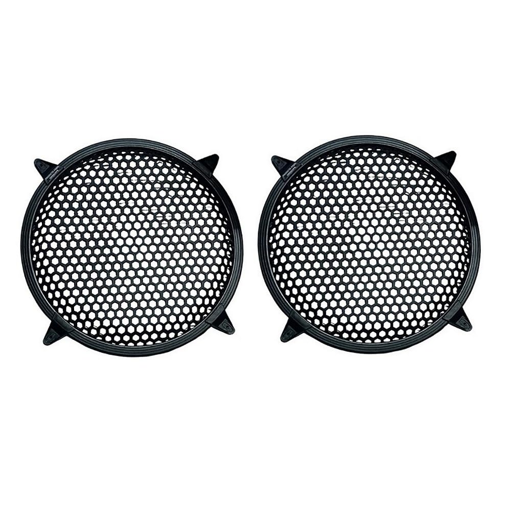 UNISHOPPE 12” mesh Hard Plastic Black Grills Two Pcs Subwoofer & Woofer for Home and Car Audio.