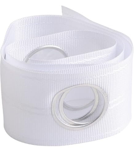 Ruban Rideau à Œillets Knadgbft 5m - 40 Anneaux Argentés, Accessoire Couture Facile à Installer